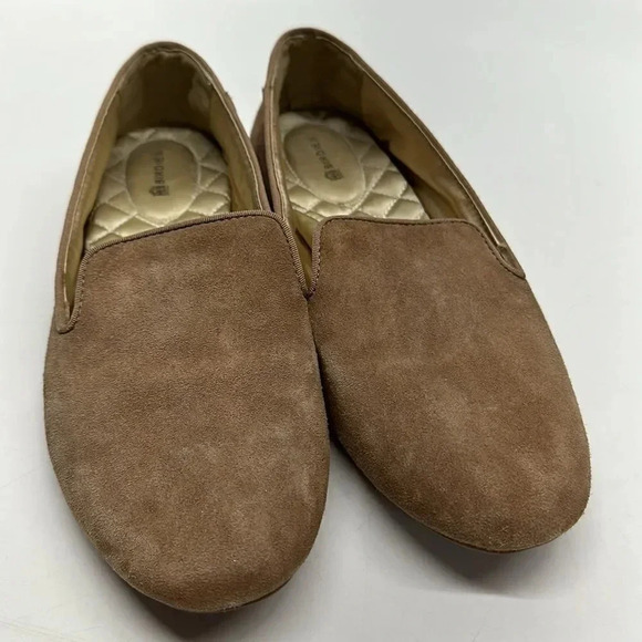 Birdies The Starling Slip On Flats Comfortable Latte Tan Suede Leather Size 9 - Picture 3 of 11